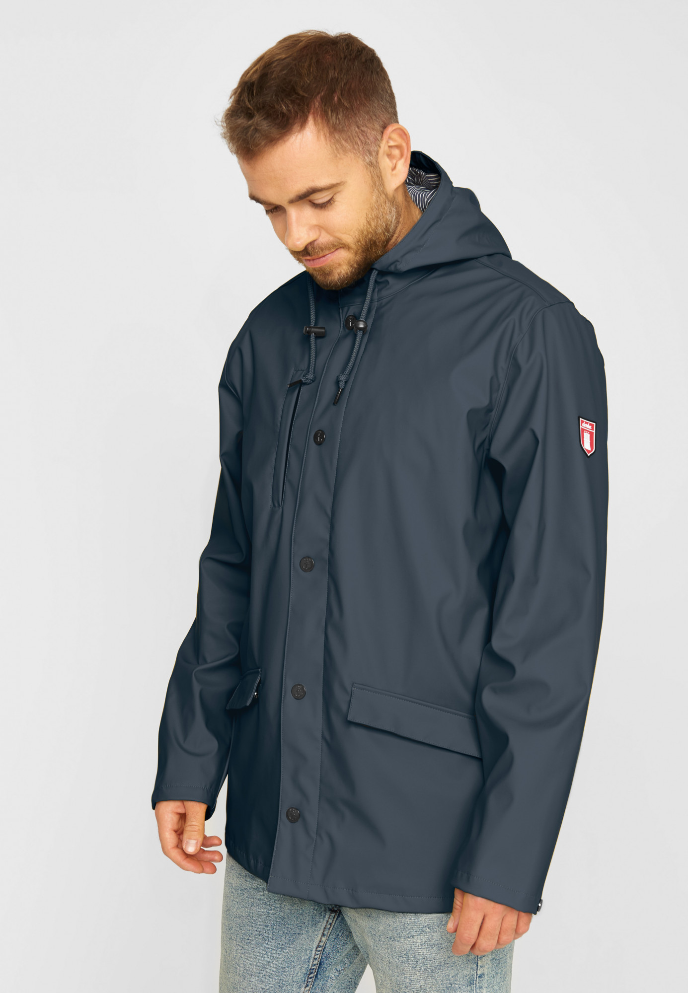 Derbe Passby Fisher Navy Dunkelblau Herren Regenjacke Friesennerz