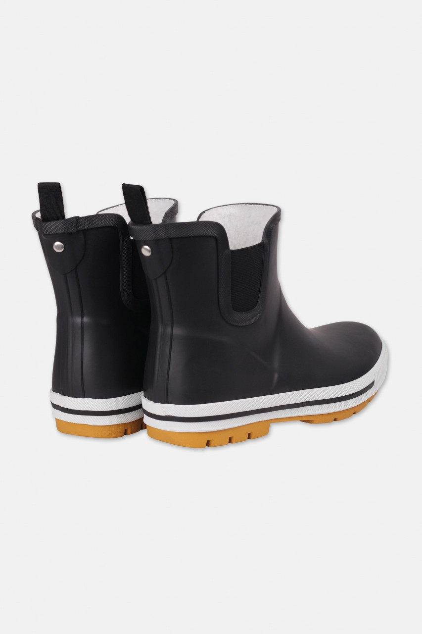 Derbe Wattpuuschen Pelz Schwarz Weiß Damen Gummistiefel Halbschuh