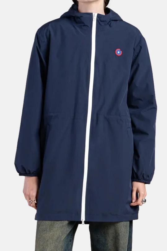 Flotte Regenjacke Pompidou Blau Indigo Gefüttert Parka