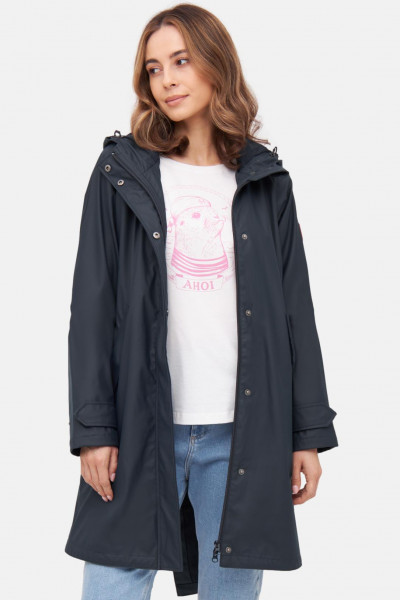 Derbe Regenjacke Traveby Friesennerz Plain Damen Dunkelblau